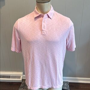 Age of Wisdom Men’s Medium Pink Polo Shirt with Classic Collar and Short Sleeves